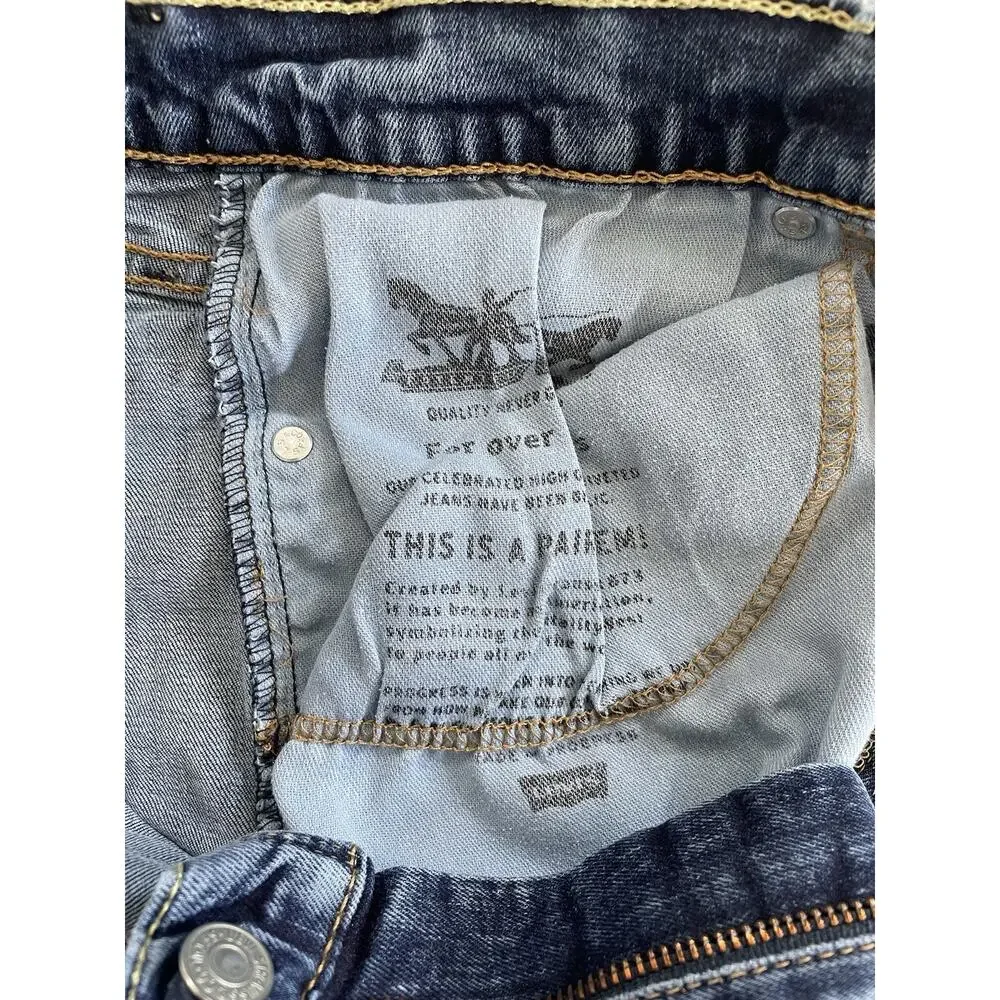 Men's Levi's 514 Blue Denim Jeans Slim Straight Leg Mid Rise 38x32